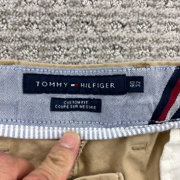 Tommy Hilfiger Khaki Pants Men Size 40 Brown Casual Chino Preppy - Picture 4 of 13